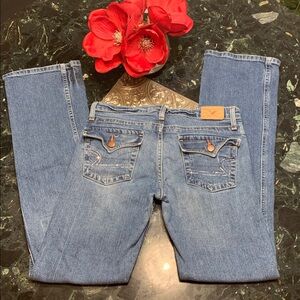 🌹VINTAGE American Eagle Outfitters • Low Rise 90’s Blue Straight Leg Jeans
